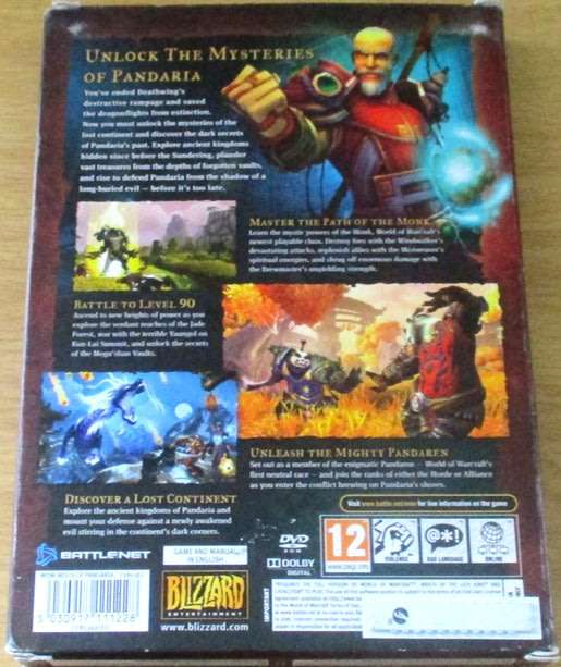 PC DVD GAME: WORLD OF WAR CRAFT EXPANSION SET Mists of Pandaria