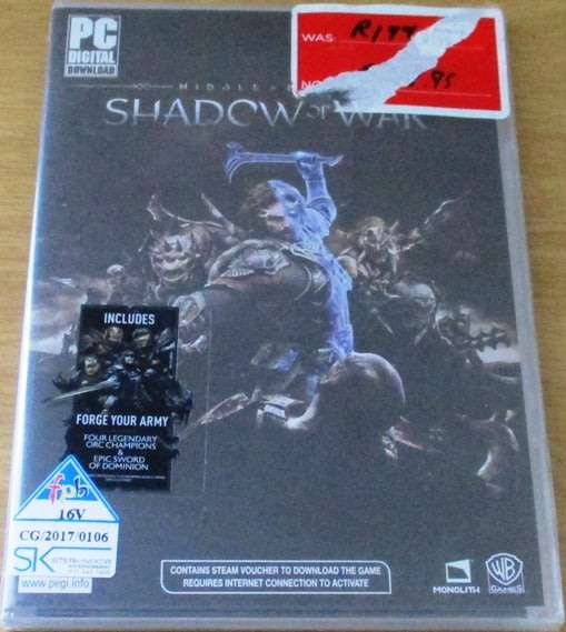 PC DVD GAME: SHADOW OF WAR