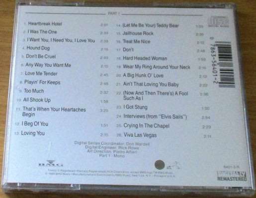 ELVIS 50 Worldwide Gold Hits Volume 1 Part 1 CD [Shelf Z Box 6]