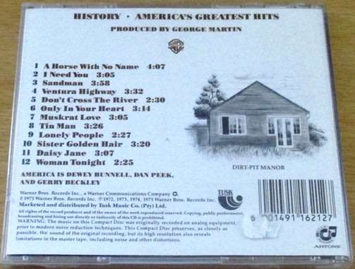 AMERICA Greatest Hits History CD