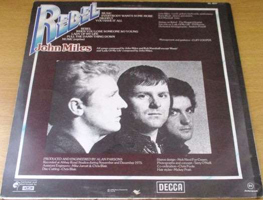 JOHN MILES Rebel VINYL RECORD  [Shelf CC]