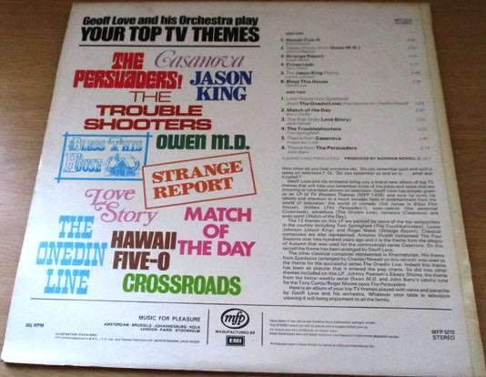 YOUR TOP TV THEMES Geoff Love and his Orchestra VINYL record