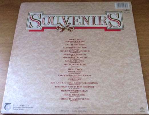 SOUVENIRS David Essex Cat Stevens Donovan VINYL record