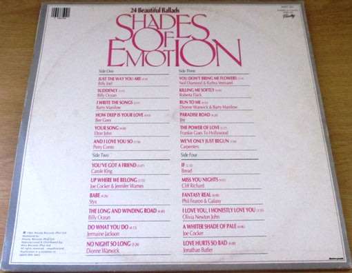 SHADES OF EMOTION 24 Beautiful Ballads  2xLP VINYL record