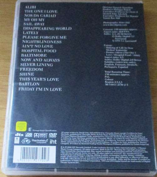 DAVID GRAY Live in Slow Motion DVD