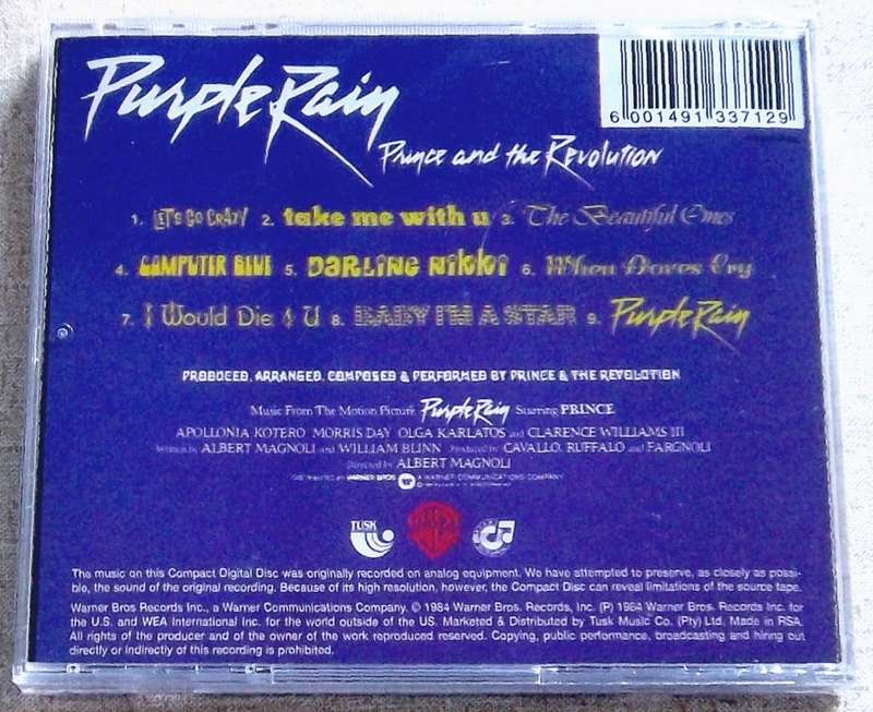 PRINCE Purple Rain SOUTH AFRICA Cat# WBXD 112