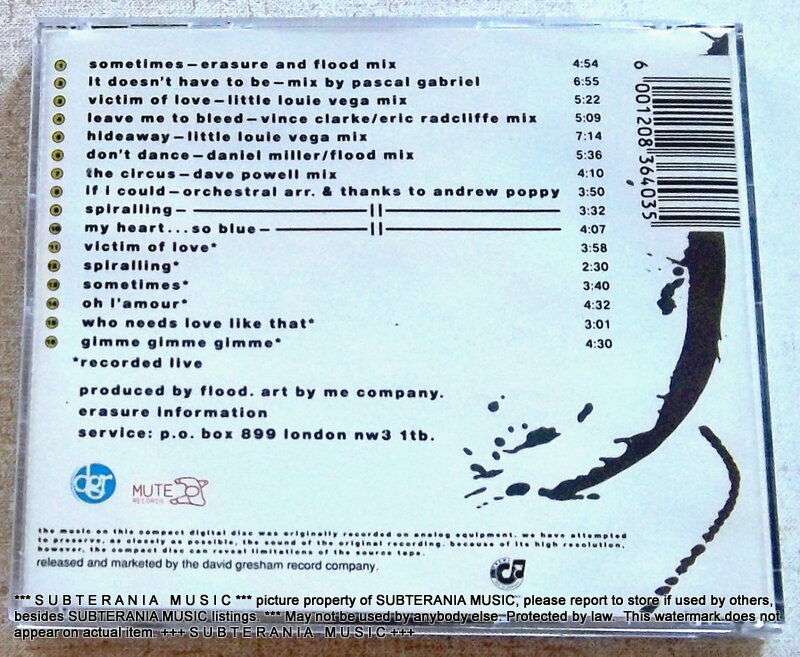 ERASURE The Two Ring Circus CD [VG+]