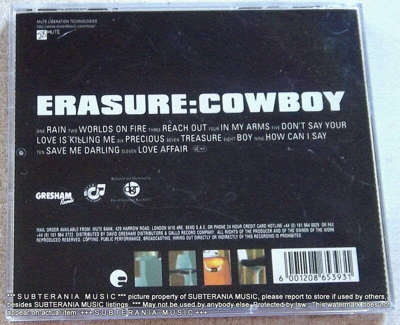ERASURE Cowboy CD South African Issue