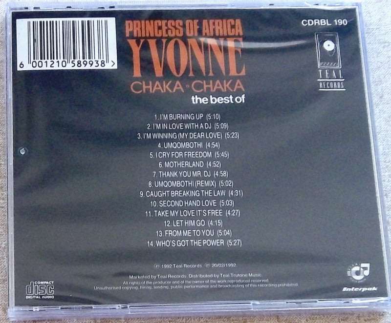 YVONNE CHAKA CHAKA Best Of [Princess of Pop] SOUTH AFRICA CD Cat#CDRBL190
