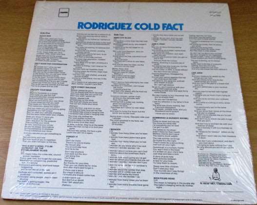 RODRIGUEZ Cold Fact 1974 South African Pressing VINYL RECORD