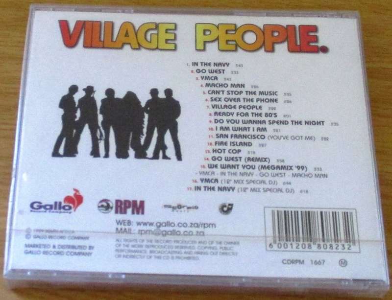THE VILLAGE PEOPLE We Want You SOUTH AFRICA Cat# CDRPM1667