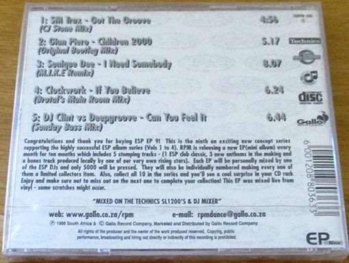 E.S.P. For Superior Raving Ultimate DJ Mix EP mixed by DJ Clint EP Nine Ltd Edition [VARIOUS Box 1]