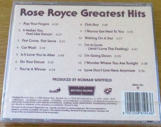 ROSE ROYCE Greatest Hits CD