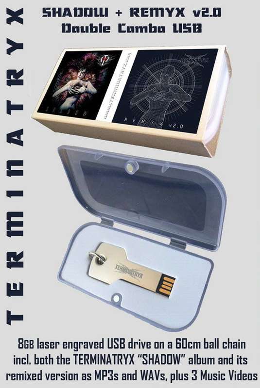 TERMINATRYX Shadow & Remyx v2.0 Ltd. Ed. silver metal laser engraved FLASH DRIVE