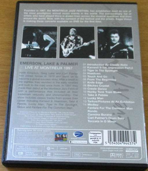ELP EMERSON LAKE + PALMER Live at Montreux 1997 DVD