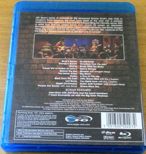 JEFF BECK Performing this week... Blu Ray