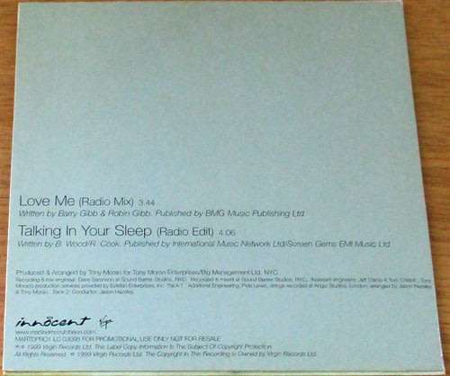 MARTINE McCUTCHEON Love Me / Talking in your Sleep CD [Cardsleeve Box]
