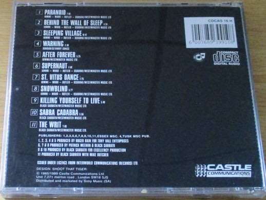 BLACK SABBATH The Sabbath Collection [Shelf Z Box 11]