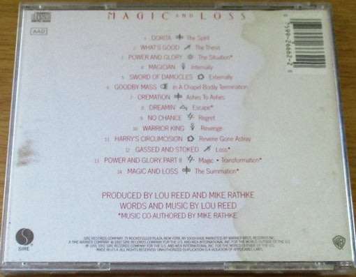 LOU REED Magic and Loss CD  [Shelf Z Box 11]