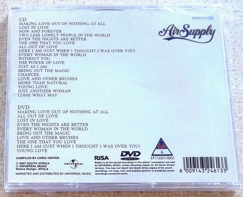 AIR SUPPLY The Ultimate Collection CD+DVD