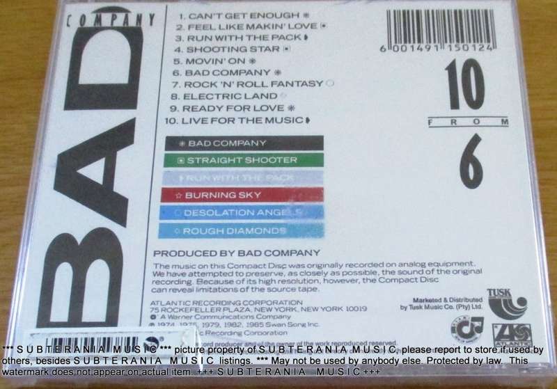 BAD COMPANY 10 to 6 CD