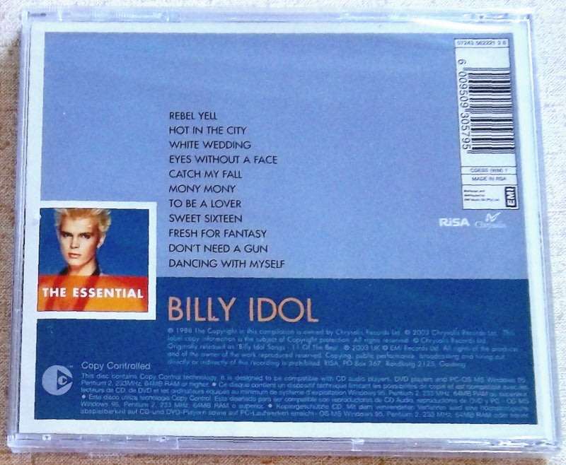 BILLY IDOL The Essential SOUTH AFRICA Cat# CDESS 1