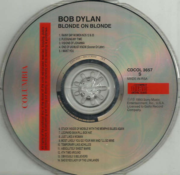 BOB DYLAN Blonde on Blonde South African release CD