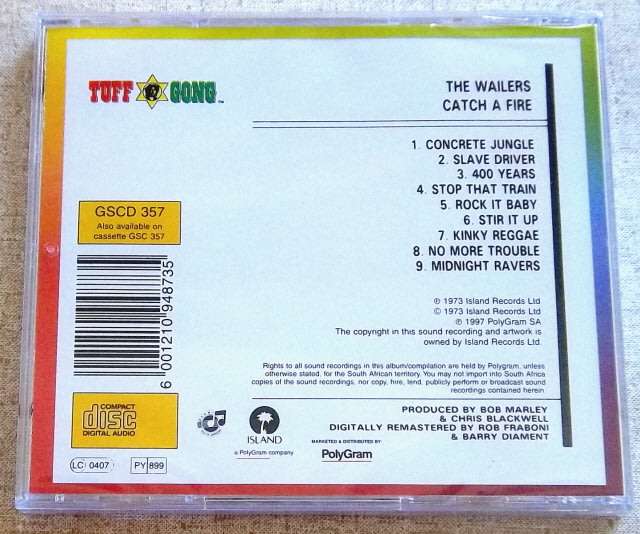 BOB MARLEY and the WAILERS Catch a Fire CD