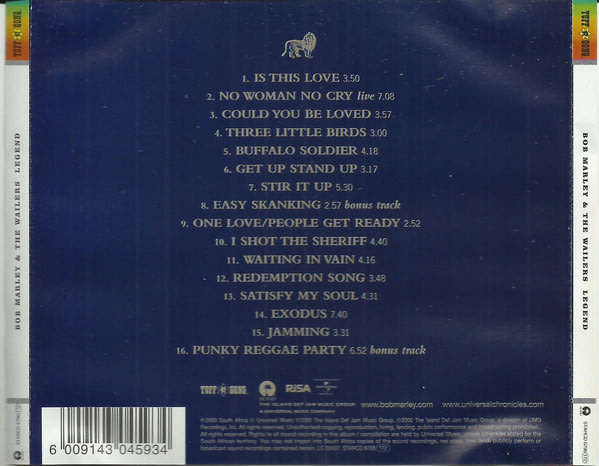 BOB MARLEY & THE WAILERS Legend CD