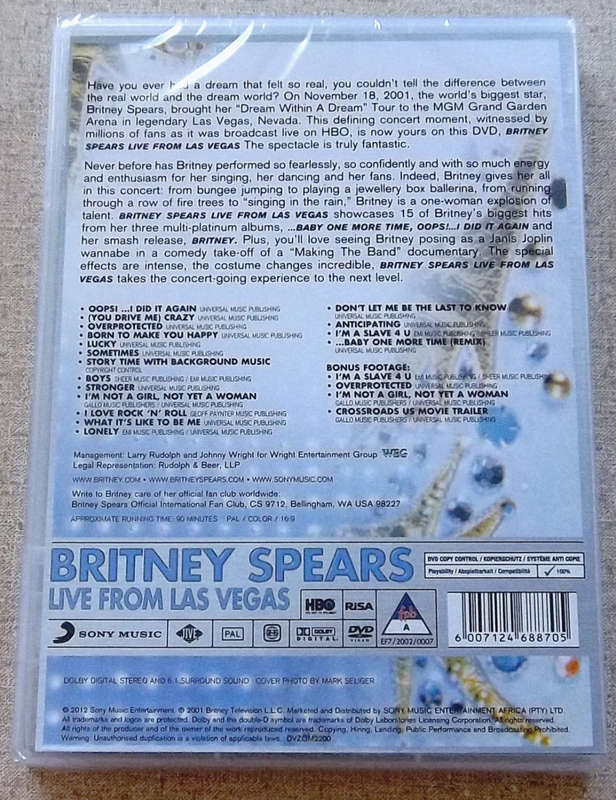 BRITNEY SPEARS Live from Las Vegas DVD
