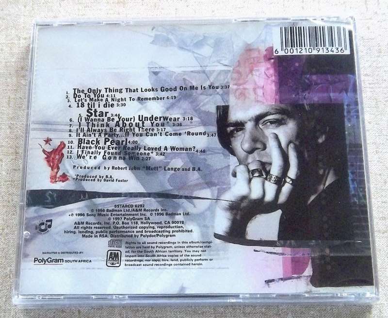 BRYAN ADAMS 18 Til I Die SOUTH AFRICA Cat# SSTARCD 6292