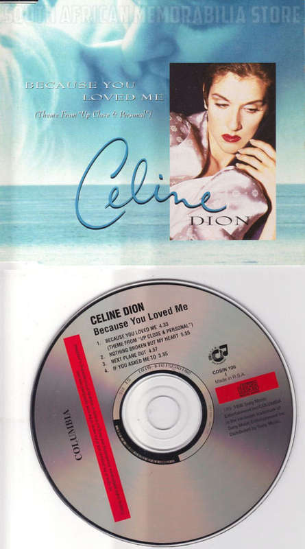 CELINE DION Because You Loved Me South African CD single