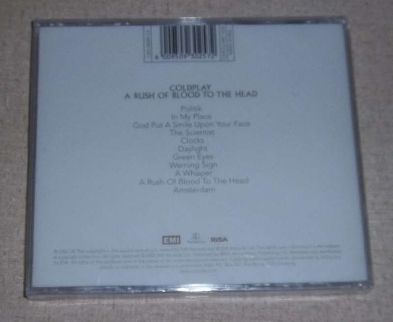 COLDPLAY A Rush of Blood to the Head SOUTH AFRICA Cat# CDPCSJ7224