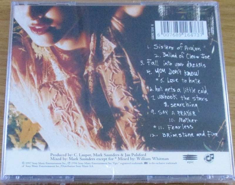 CYNDI LAUPER Sisters of Avalon SOUTH AFRICA Cat# CDEPC 5144 K