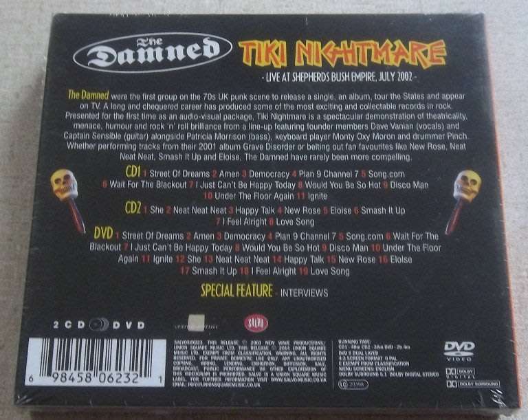 THE DAMNED Tiki Nightmare: Live In London 2CD + DVD