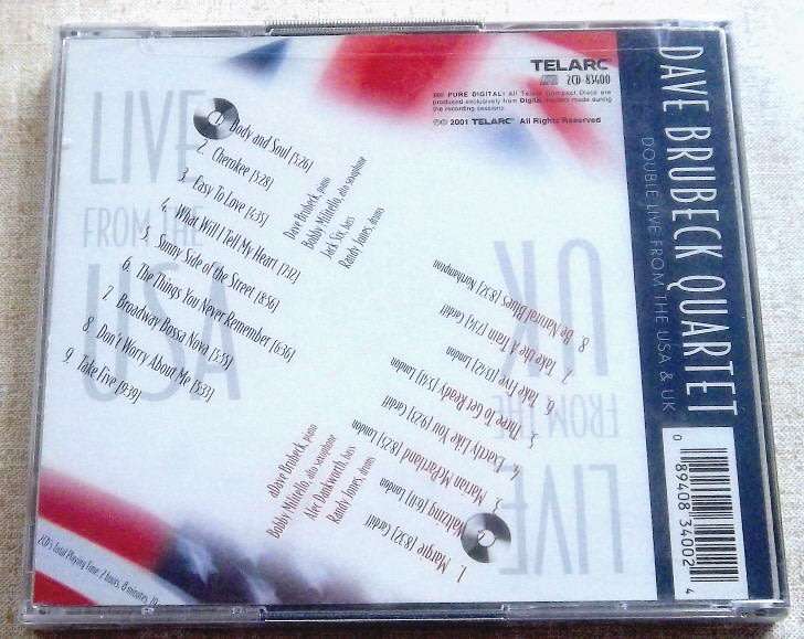 THE DAVE BRUBECK QUARTET Double Live From The USA & UK Double CD
