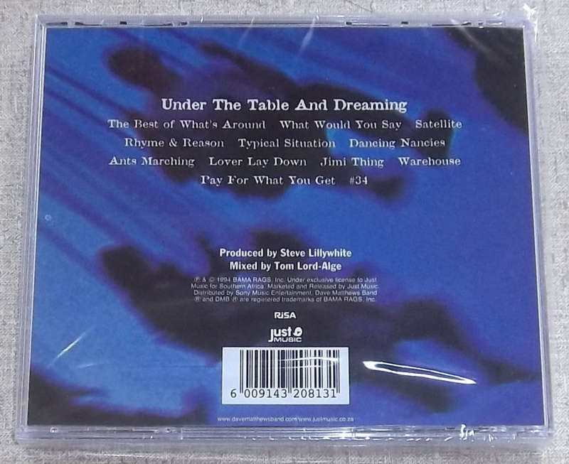 DAVE MATTHEWS BAND Under The Table And Dreaming SOUTH AFRICA Cat# CDJUST301