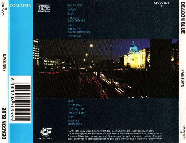DEACON BLUE Raintown CD South African release