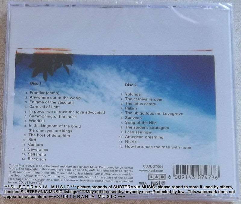 DEAD CAN DANCE Wake : Best Of 2xCD SOUTH AFRICA Cat# CDJUST004