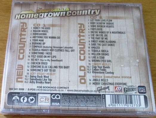 DIE CAMPBELLS Homegrown Country SOUTH AFRICA Cat# CDJUKE116