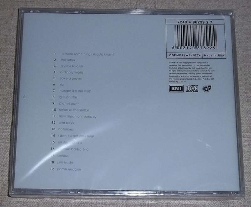 DURAN DURAN Greatest SOUTH AFRICA cat#CDEMCJ(WF)5774 Best Of