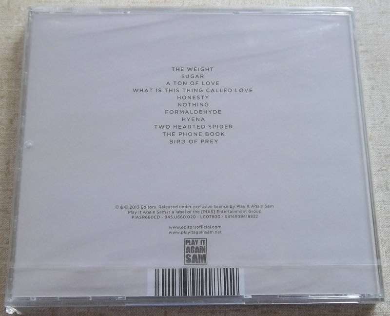THE EDITORS The Weight Of Your Love CD