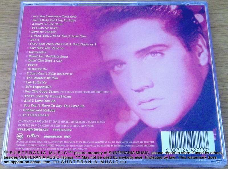 ELVIS PRESLEY Love, Elvis SOUTH AFRICA Cat# CDRCA7116
