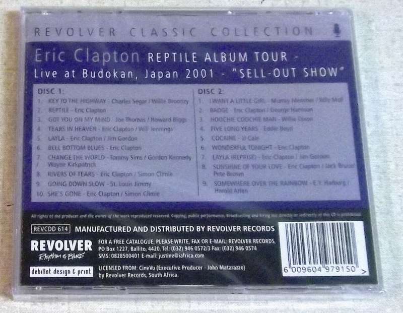 ERIC CLAPTON Reptile Album Tour Live at Budokan Japan 2xCD Cat#REVCDD814