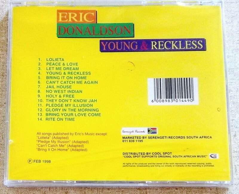 ERIC DONALDSON Young & Reckless SOUTH AFRICA Cat# CDSER4115