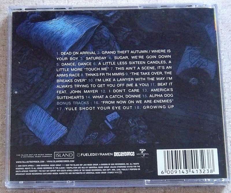 FALL OUT BOY Believers Never Die The Greatest Hits SOUTH AFRICA Cat# STARCD 7415