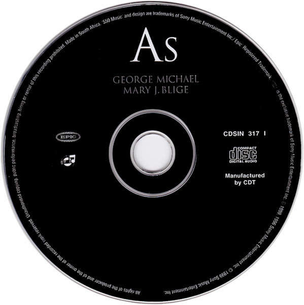 GEORGE MICHAEL+ MARY J BLIGE As CD Single South African Issue
