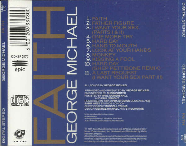 GEORGE MICHAEL Faith CD South African Issue [CDKSF 3170]