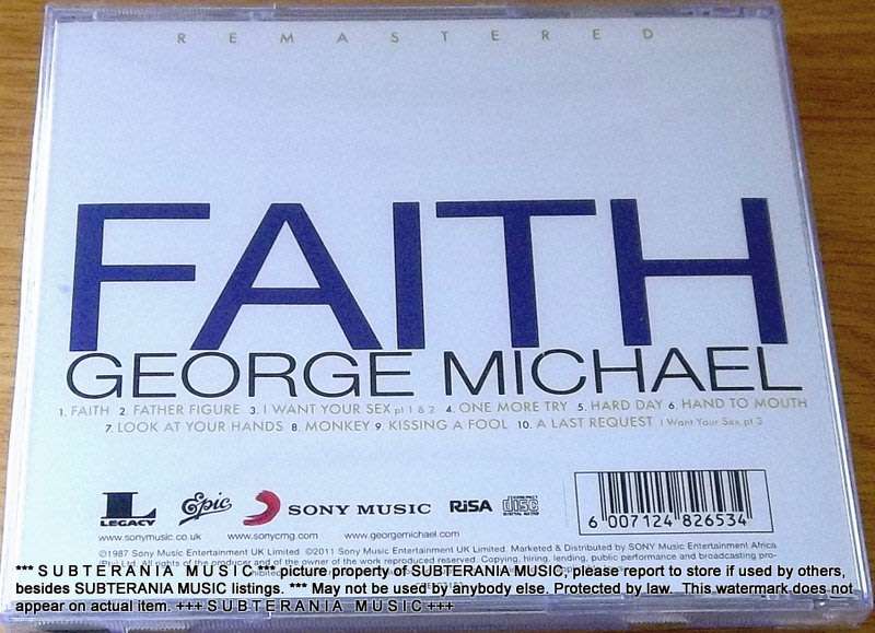 GEORGE MICHAEL Faith CD SOUTH AFRICA Cat# CDEPC7183