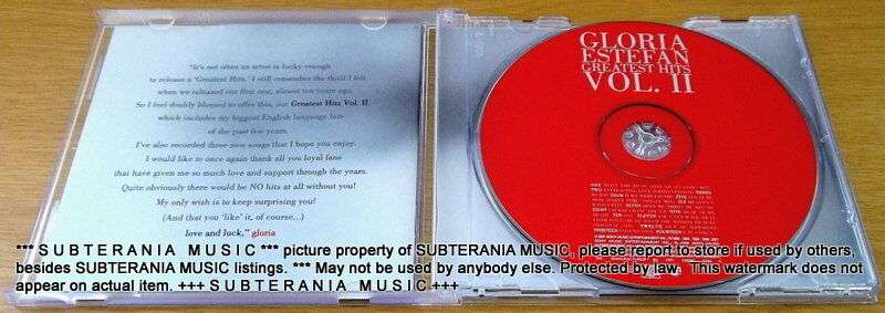GLORIA ESTEFAN Greatest Hits Vol. II SOUTH AFRICA Cat# CDEPC 6232 K